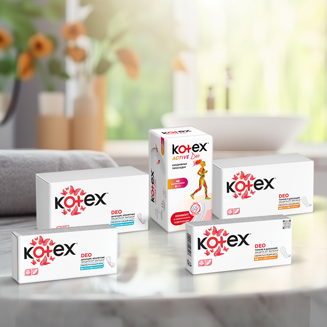 Kotex® DEO күндөлүк көөктөр